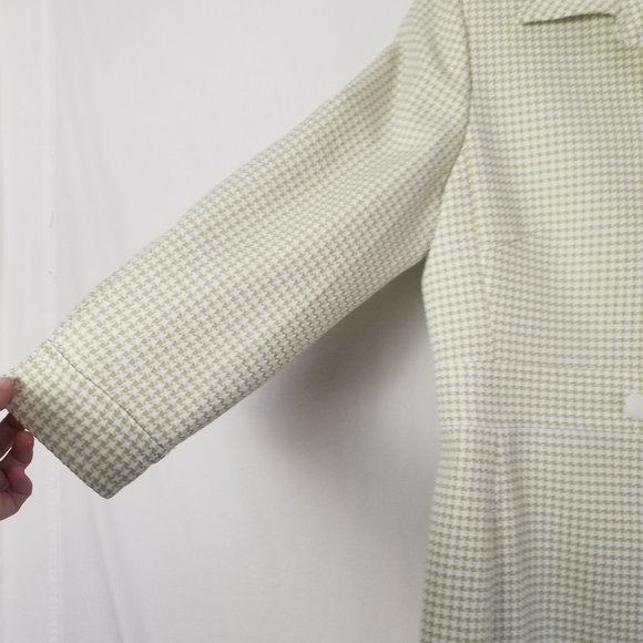 NWOT Larry levine long blazer coat 3/4 sleeve geomatical green size 14 (229) - Picture 4 of 13